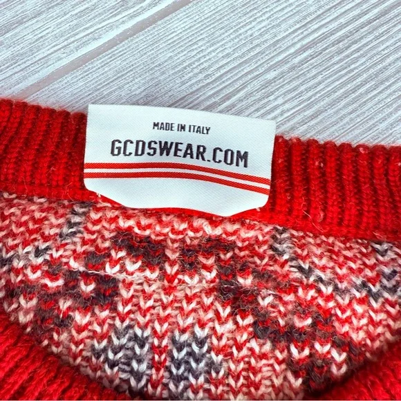 GCDS Cherry Jumper Sweater Wool-Blend Italy curse word “ f*uck GCDS “ rare shirt